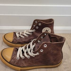 Leather converse hightops